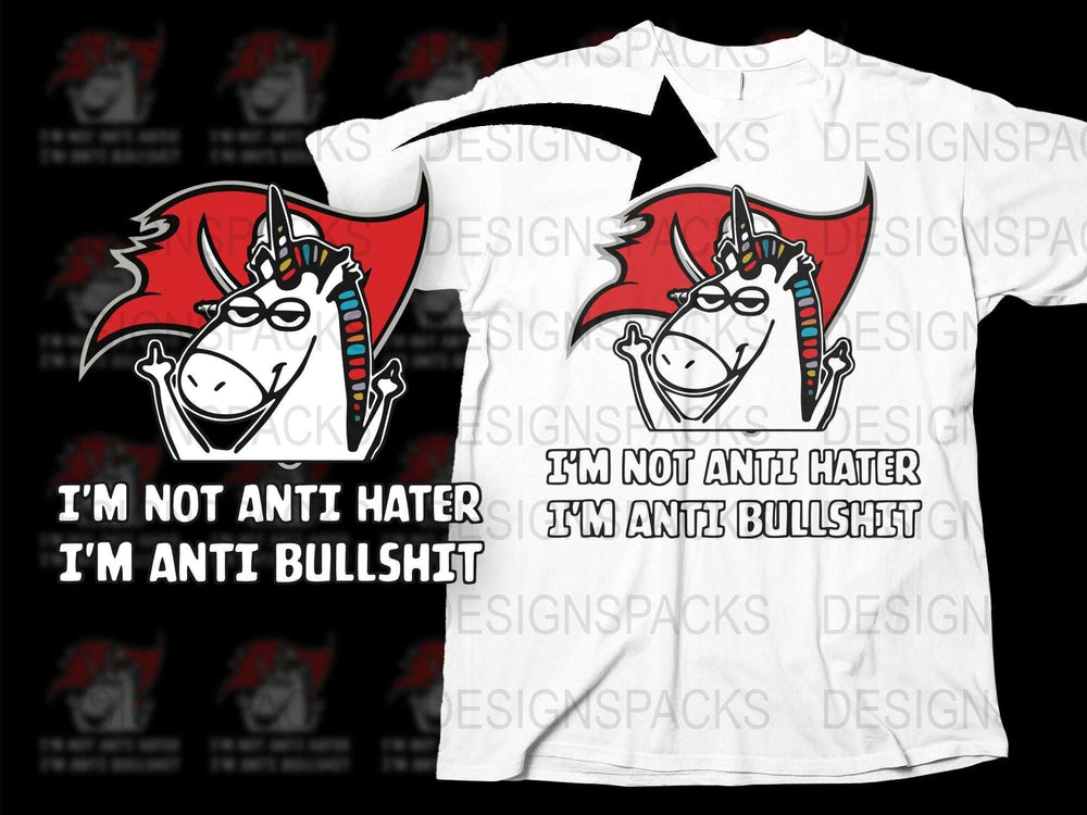 Unicorn Graphic T-Shirt, Funny Anti-Bullshit Slogan, Red and White, Casual Wear, Unisex Tee, Bold Typography, Gift Idea