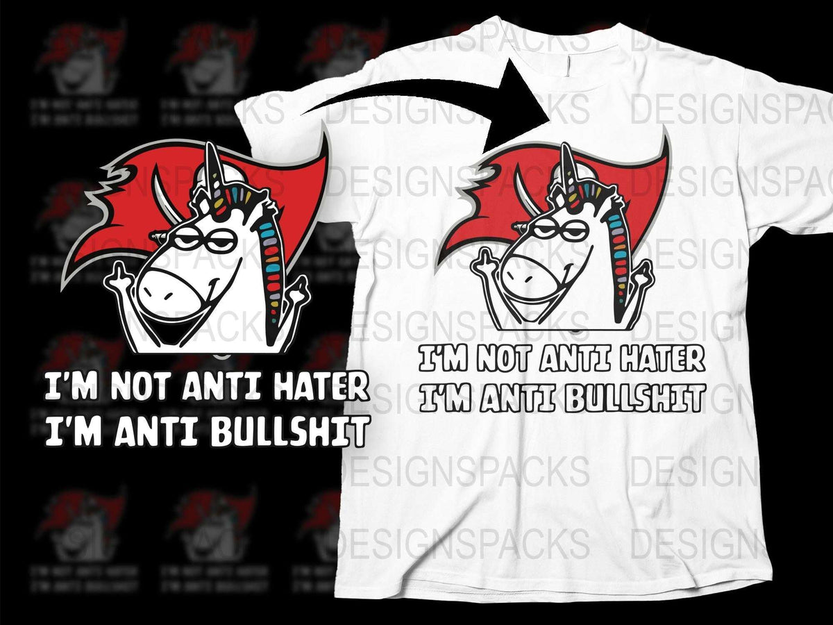 Unicorn Graphic T-Shirt, Funny Anti-Bullshit Slogan, Red and White, Casual Wear, Unisex Tee, Bold Typography, Gift Idea