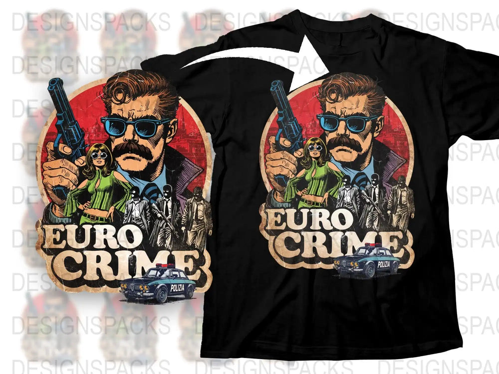 Vintage Euro Crime Movie T-Shirt, Classic Film Graphic Tee, Retro Police Design Shirt, Collector's Item