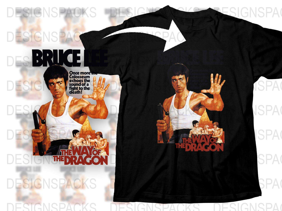 Vintage Bruce Lee T-Shirt, The Way of the Dragon Movie Tee, Martial Arts Film Graphic Shirt, Collector's Edition, Retro Design Top