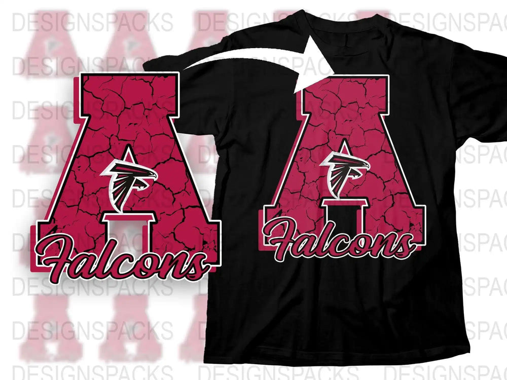 Red Falcons Graphic T-Shirt, Bold Sports Team Logo, Trendy Athletic Apparel, Unisex Cotton Tee