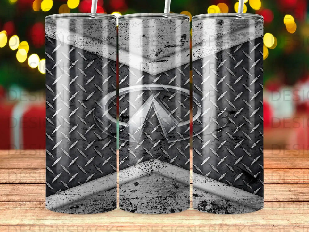 Infiniti Logo Diamond Plate Chevron Pattern Tumbler product type