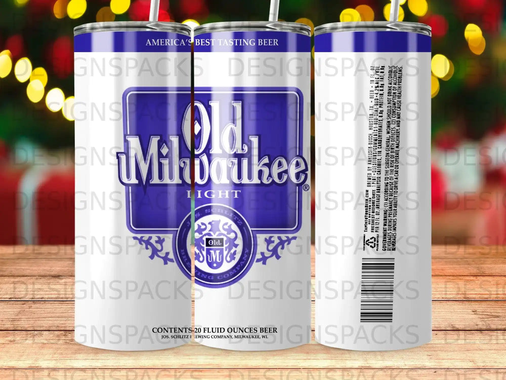 Old Milwaukee beer can with logos and text.