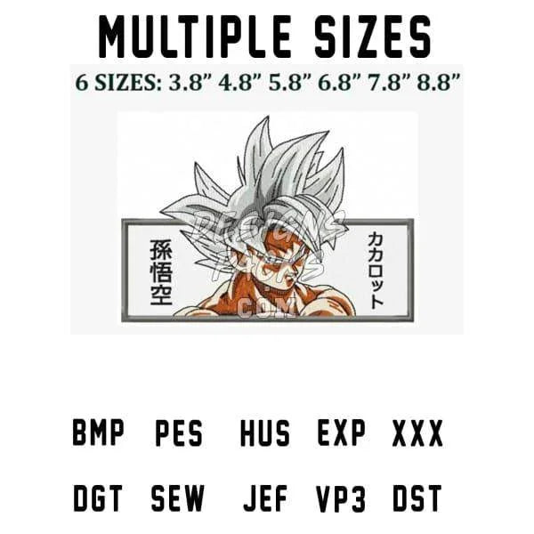 Goku Ultra Instinct Dragon Ball Super Anime Embroidery Design
