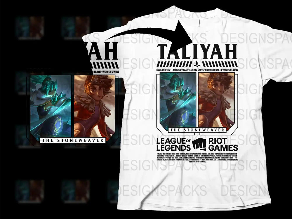 League of Legends Taliyah The Stoneweaver Graphic T-Shirt, Gaming Apparel, Unisex White Tee, Fan Art Clothing