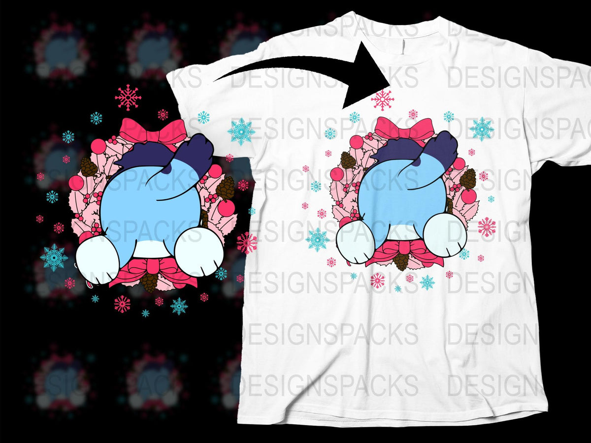 Floral Wreath Snowflake Winter T-Shirt, Cozy Seasonal Graphic Tee, Unique Holiday Gift Idea for Her