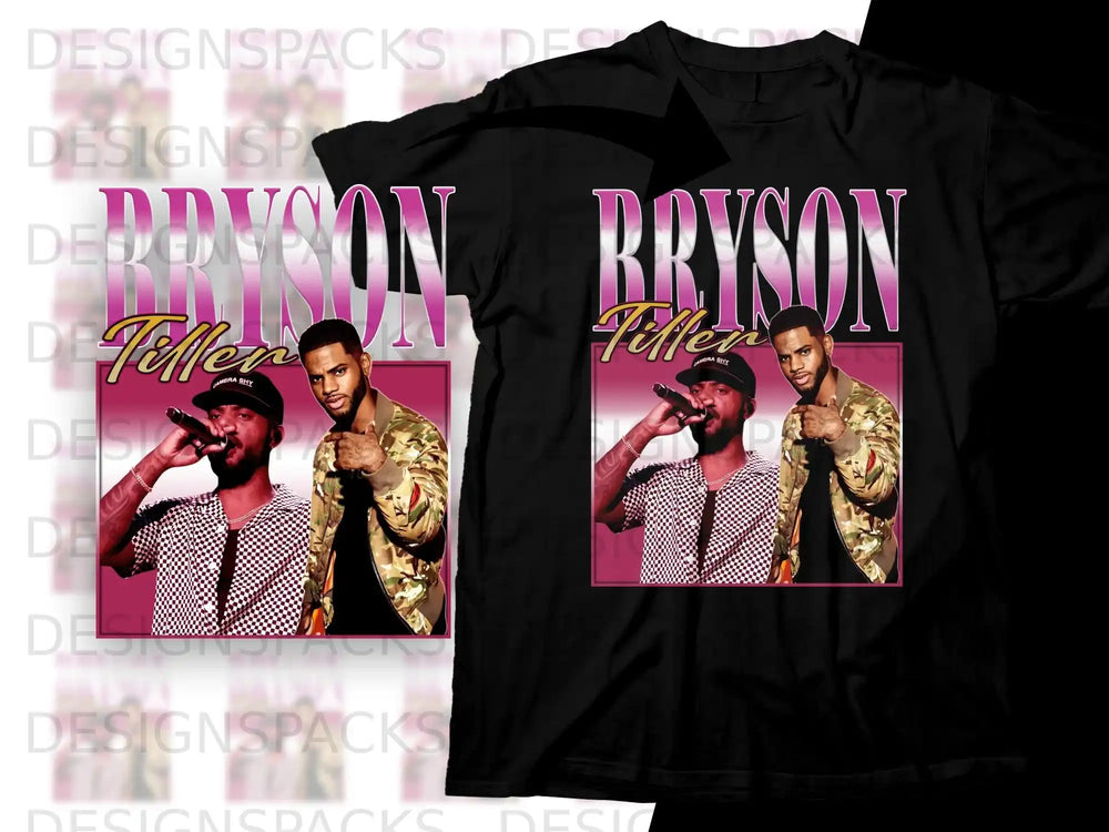 Bryson Tiller graphic tee featuring a portrait of the artist.