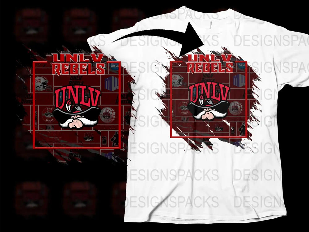 UNLV Rebels Graphic T-Shirt, College Team Apparel, Vintage Logo Tee, Sportswear, Casual White Top, Fan Gift Idea