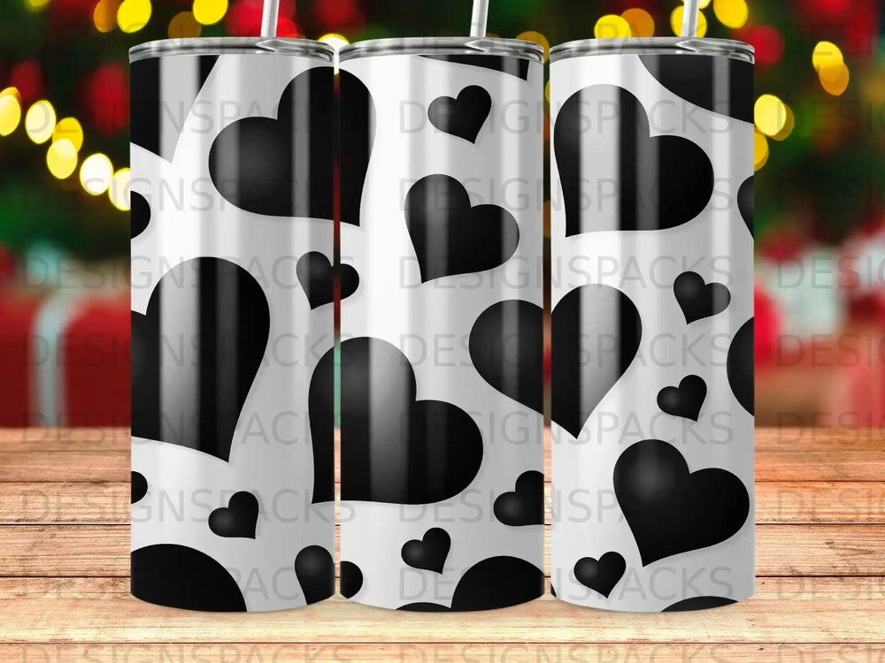 Monochrome Heart Pattern White Background product type