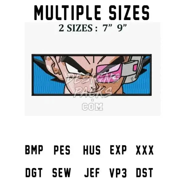Boxed Vegeta Confidence Dragon Ball Anime Embroidery Design