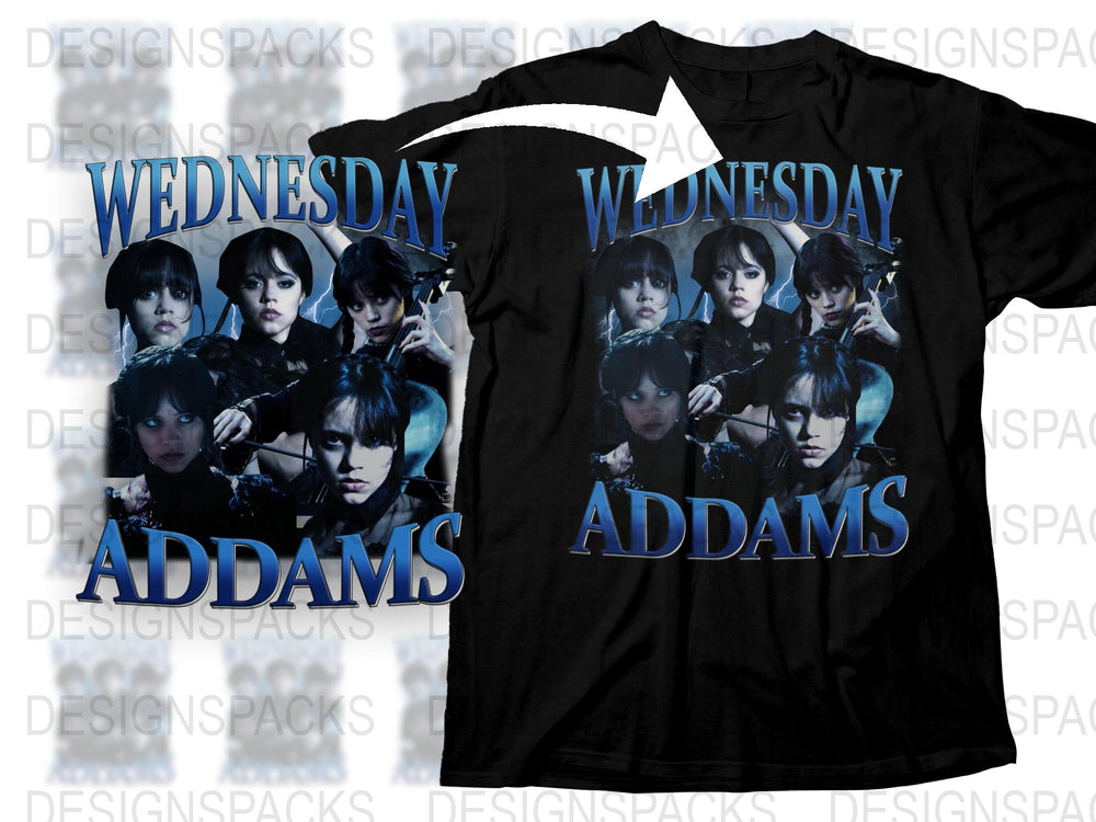 Wednesday Addams Fan T-Shirt, Classic Character Graphic Tee, TV Show Inspired, Gothic Style Top