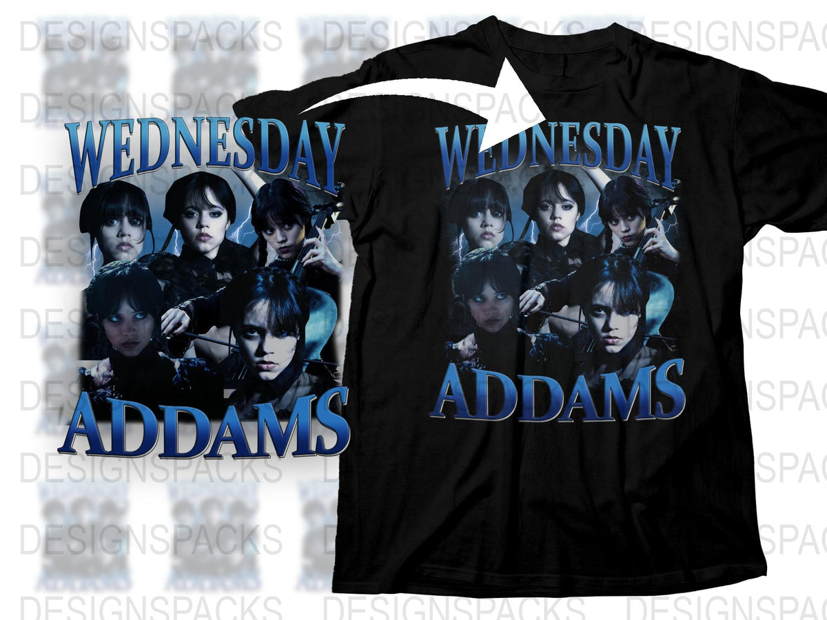 Wednesday Addams Fan T-Shirt, Classic Character Graphic Tee, TV Show Inspired, Gothic Style Top