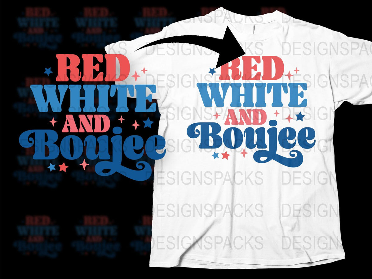 Red White and Boujee T-Shirt, Patriotic Tee, Fourth of July Shirt, Unisex Adult Clothing