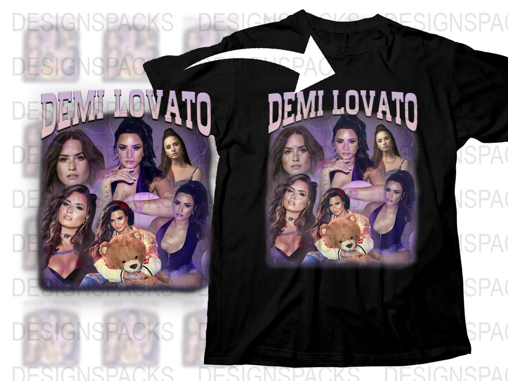 Demi Lovato Graphic T-Shirt, Pop Star Printed Tee, Fan Gift Merchandise, Music Lover Black Shirt