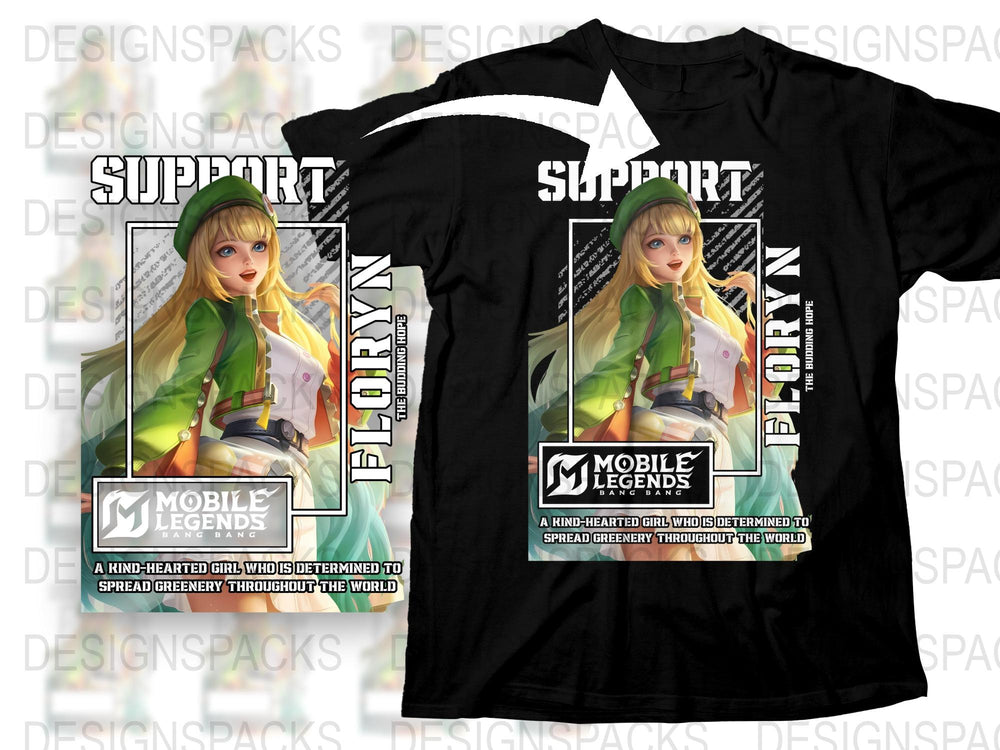 Mobile Legends Floryn T-Shirt, Support Character Gaming Tee, Unisex Graphic Shirt, Fan Gift Idea