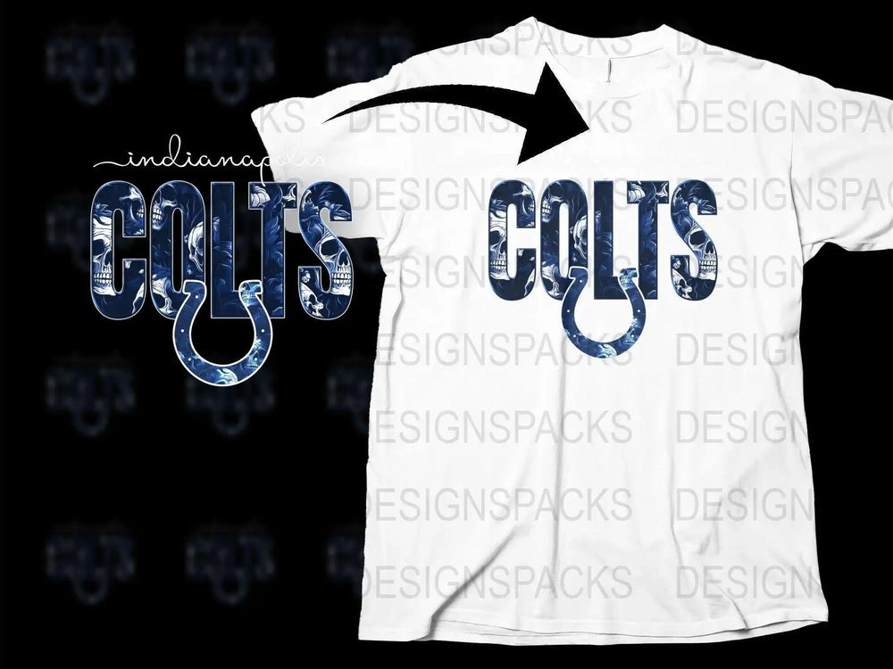 Indianapolis Colts Inspired T-Shirt, Blue Horseshoe Graphic Tee, Football Fan Casual Wear, Sports Apparel Gift Idea