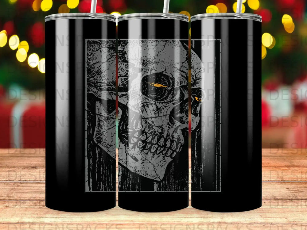 Grunge Skull Orange Eyes Dark Aesthetic Tumbler product type