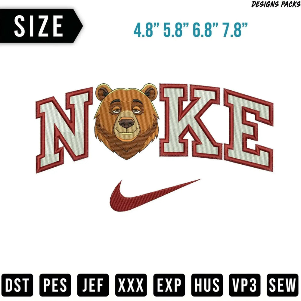 Bear face logo with "NOKE" text and Nike swoosh, multiple sizes and file types.