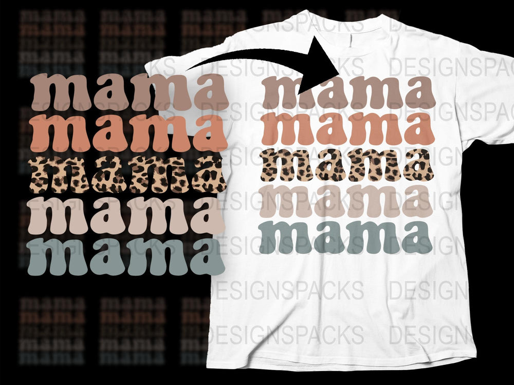 Mama Leopard Print T-Shirt, Trendy Mom Tee, Mother's Day Gift, Casual Women's Fashion Top