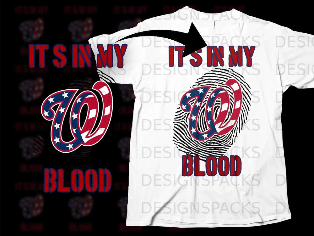 It's In My Blood Patriotic Design T-Shirt