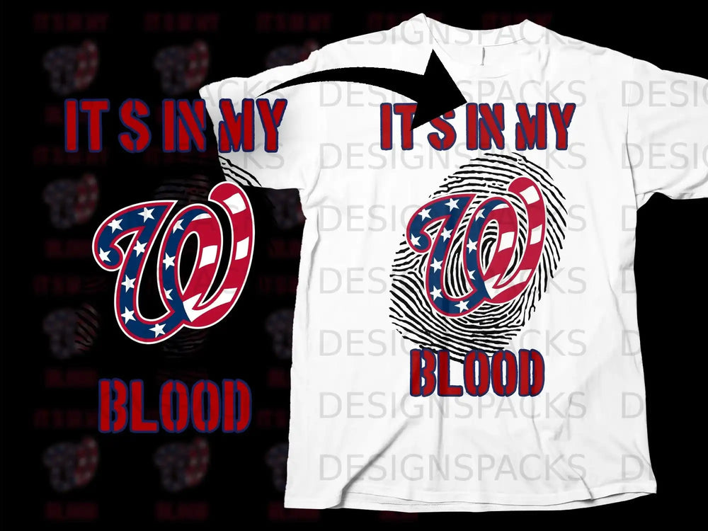 It's In My Blood Patriotic Design T-Shirt