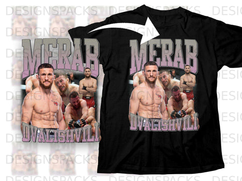 Merab Dvalishvili UFC t-shirt with fighter image and name.