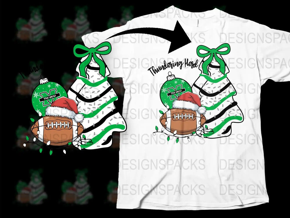 Christmas Football T-Shirt, Santa Hat Graphic, Holiday Sports Tee, Festive Winter Apparel
