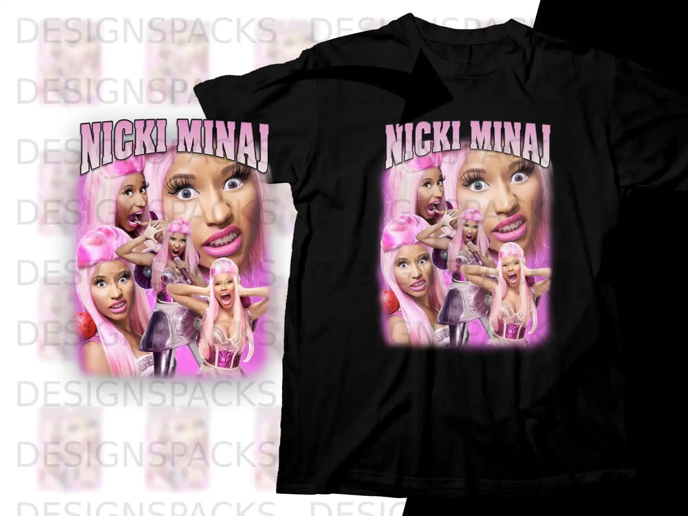 Black t-shirt featuring Nicki Minaj with the text "NICKI MINAJ"
