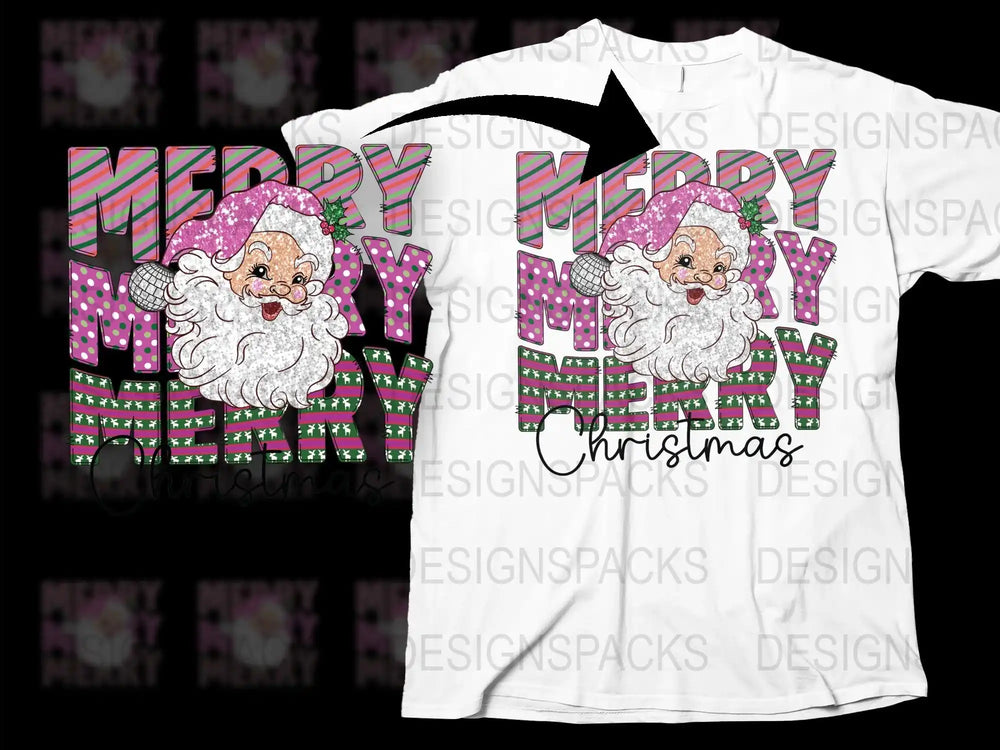 Merry Christmas Santa Claus T-Shirt, Festive Holiday Graphic Tee, Men Women Kids Sizes