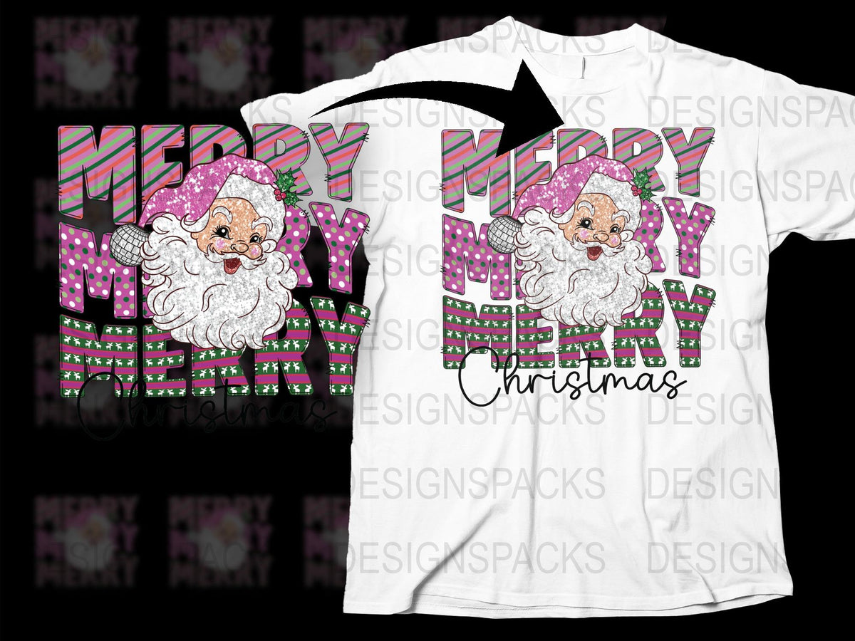 Merry Christmas Santa Claus T-Shirt, Festive Holiday Graphic Tee, Men Women Kids Sizes