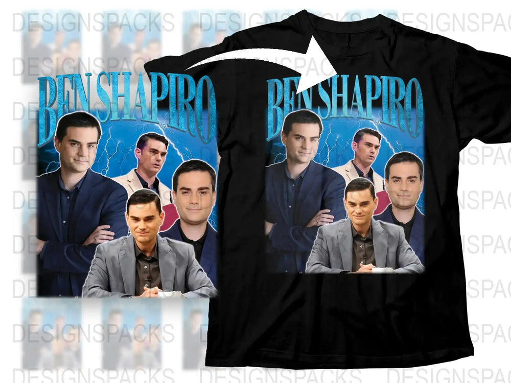 Ben Shapiro Graphic T-Shirt, Political Commentator Tee, Blue Electric Design, Men's Casual Wear Shirt