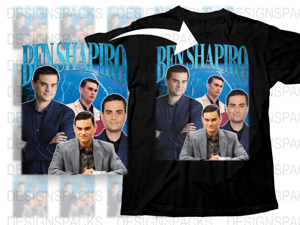 Ben Shapiro Graphic T-Shirt, Political Commentator Tee, Blue Electric Design, Men's Casual Wear Shirt