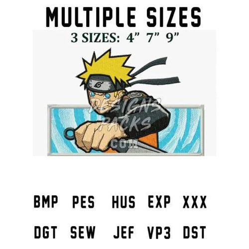 Boxed Attack Anime Embroidery Design