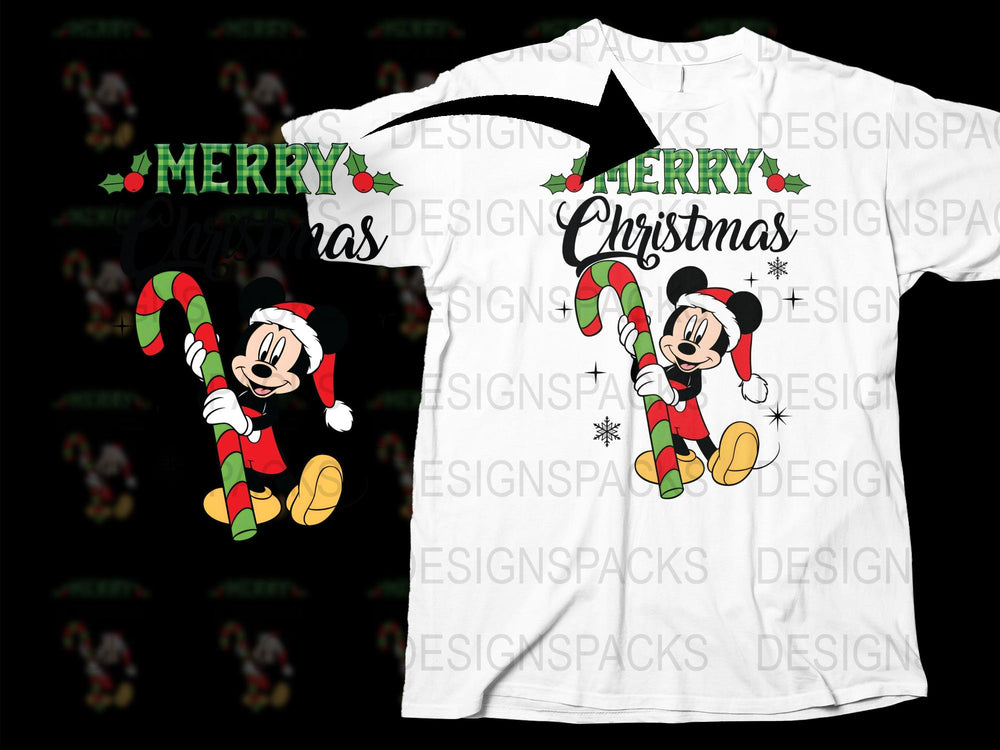 Disney Mickey Mouse Christmas T-Shirt, Festive Holiday Apparel for Kids and Adults, Cute Cartoon Character Clothing