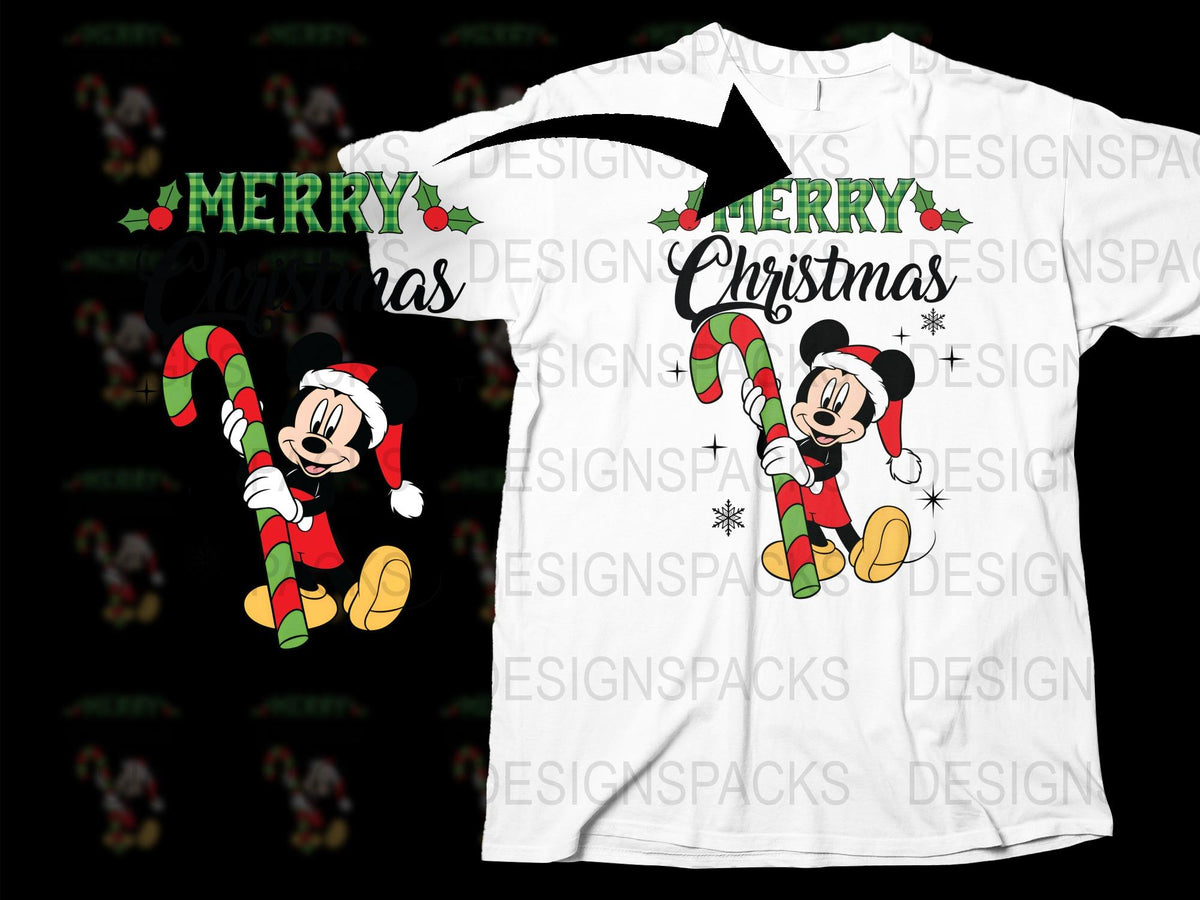 Disney Mickey Mouse Christmas T-Shirt, Festive Holiday Apparel for Kids and Adults, Cute Cartoon Character Clothing