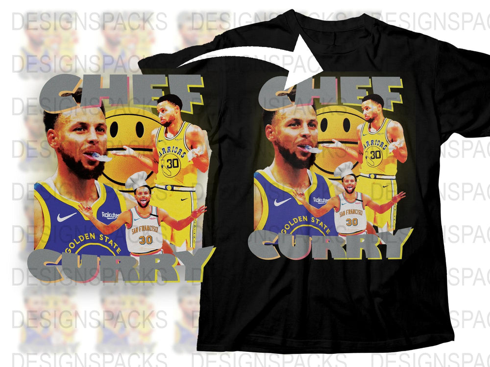 Golden State Basketball Star Curry Graphic T-Shirt, Men's Sports Fan Tee, Vibrant Athlete Print Shirt
