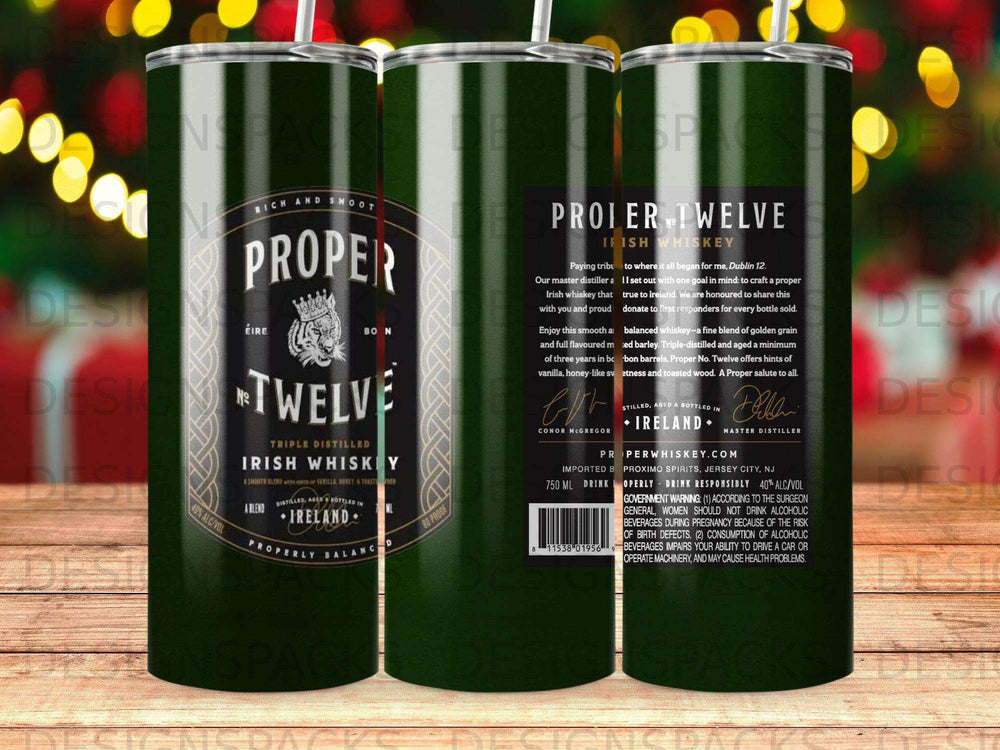 Proper No. Twelve Irish whiskey bottle with label details.