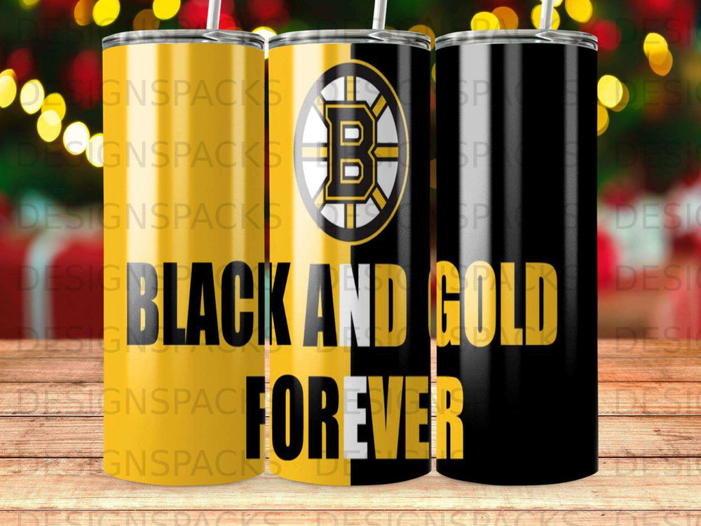 Boston Bruins Black and Gold Forever tumbler.