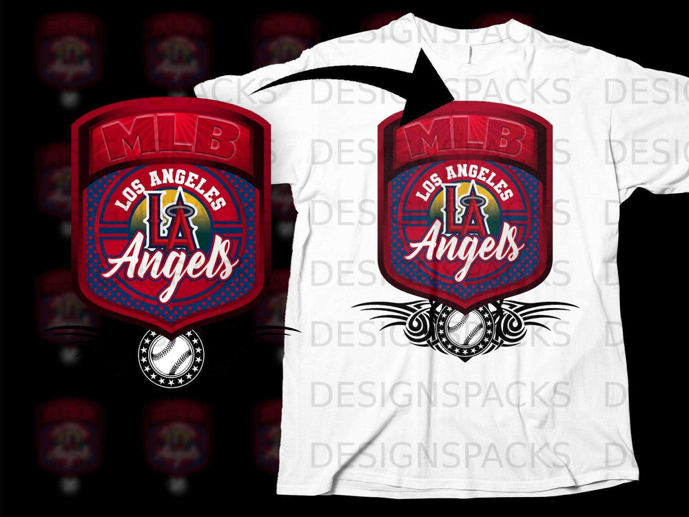 Los Angeles Angels MLB Sports Badge Design T-Shirt