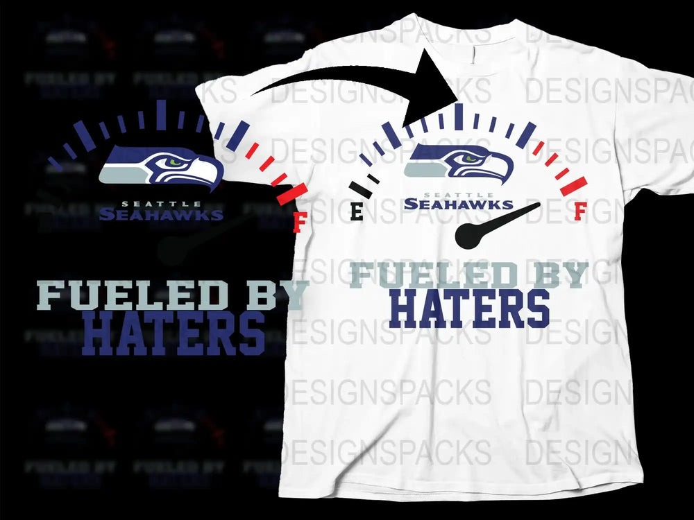 Seattle Seahawks Fueled By Haters T-Shirt, Sports Fan Gift, Football Season Apparel, Trendy Graphic Tee
