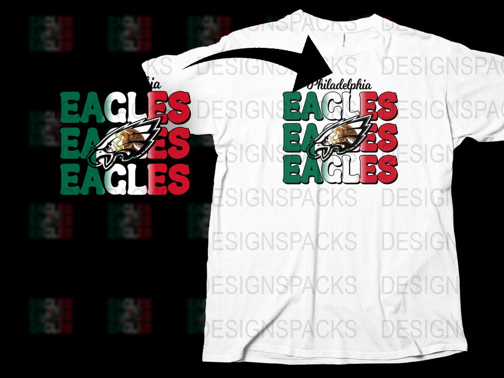 Philadelphia Eagles Themed T-Shirt, NFL Fan Apparel, Sports Team White Tee