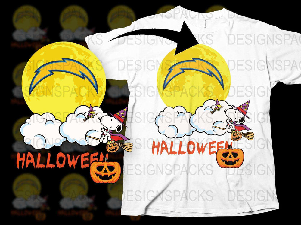 Halloween Party T-Shirt, Cute Cartoon Dog and Pumpkin Design, Kids and Adults Sizes Available