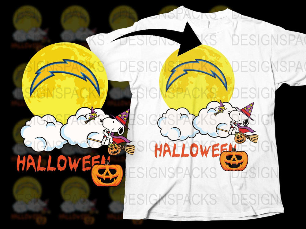 Halloween Party T-Shirt, Cute Cartoon Dog and Pumpkin Design, Kids and Adults Sizes Available