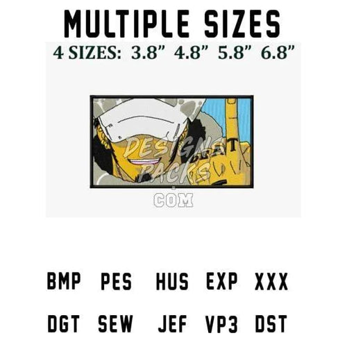 Boxed Law One Piece Anime Embroidery Design