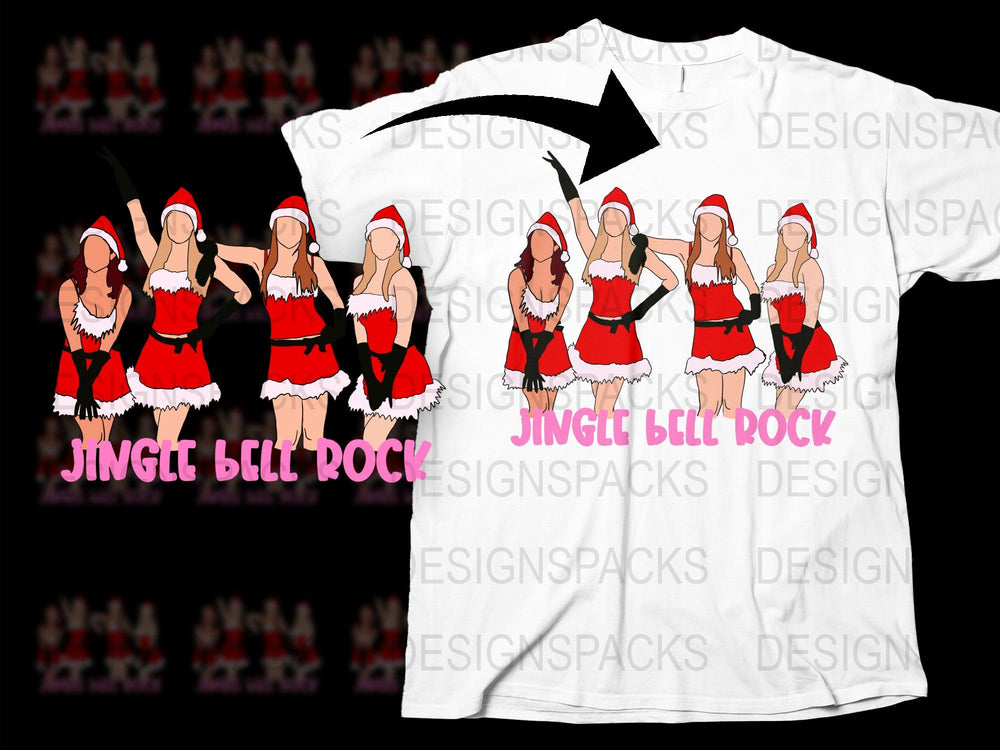 Jingle Bell Rock Santa Costume T-Shirt, Funny Christmas Group Tee, Holiday Party Outfit, Festive Graphic Shirt for Adults.