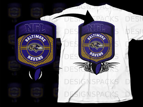 Baltimore Ravens NFL Badge Emblem White Shirt Design