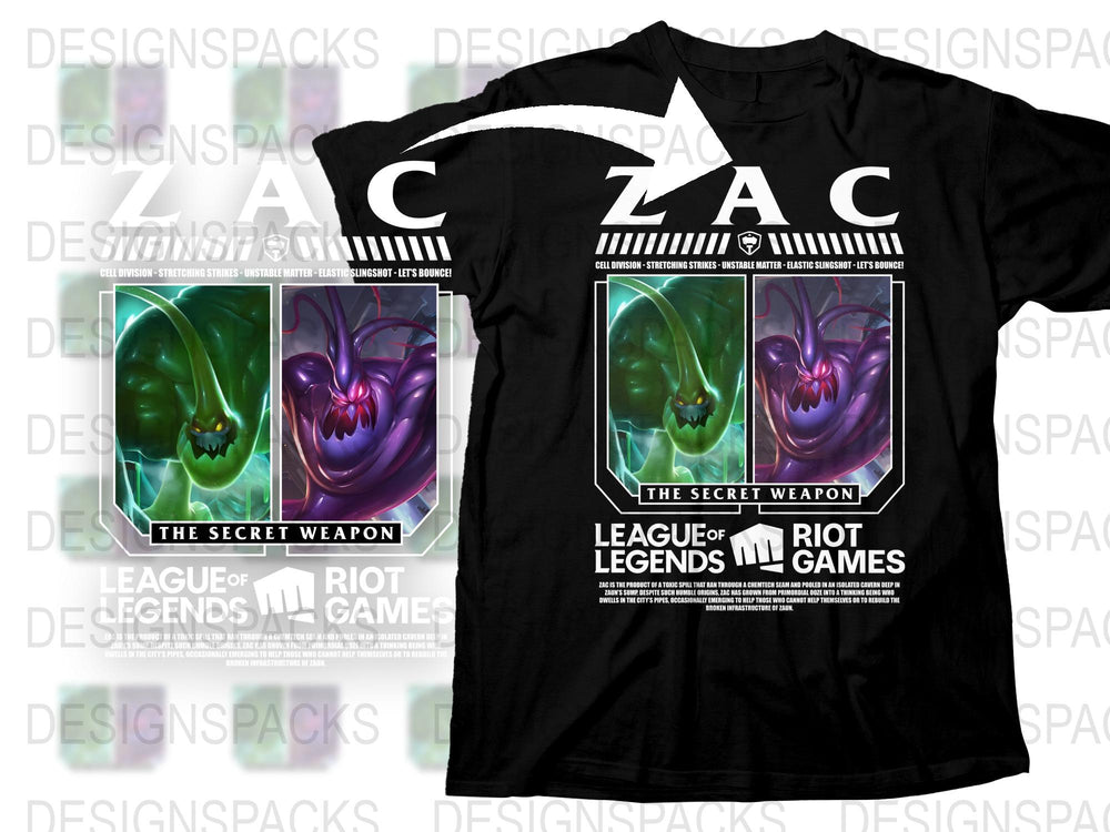 League of Legends Zac T-Shirt, Secret Weapon Graphic Tee, Riot Games Merch, Gamer Clothing
