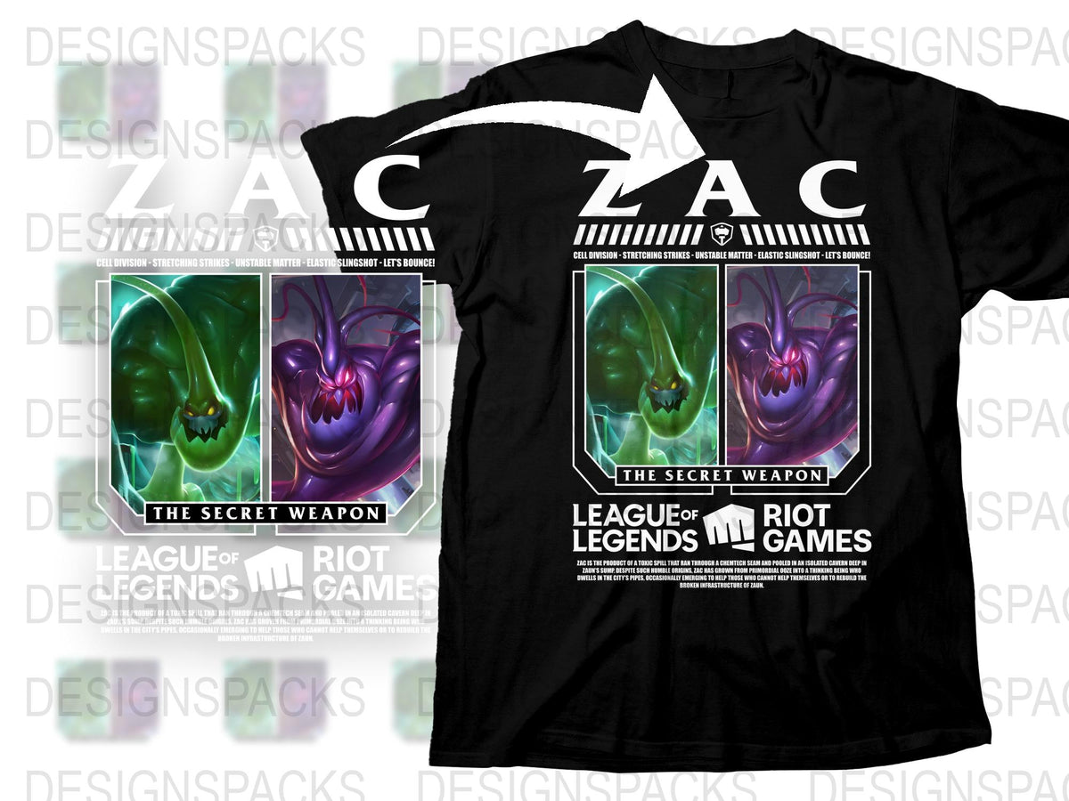 League of Legends Zac T-Shirt, Secret Weapon Graphic Tee, Riot Games Merch, Gamer Clothing