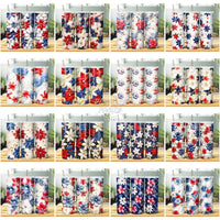 Load image into Gallery viewer, 44 3D Patriotic Flowers Tumbler Wrap Bundle Jpg
