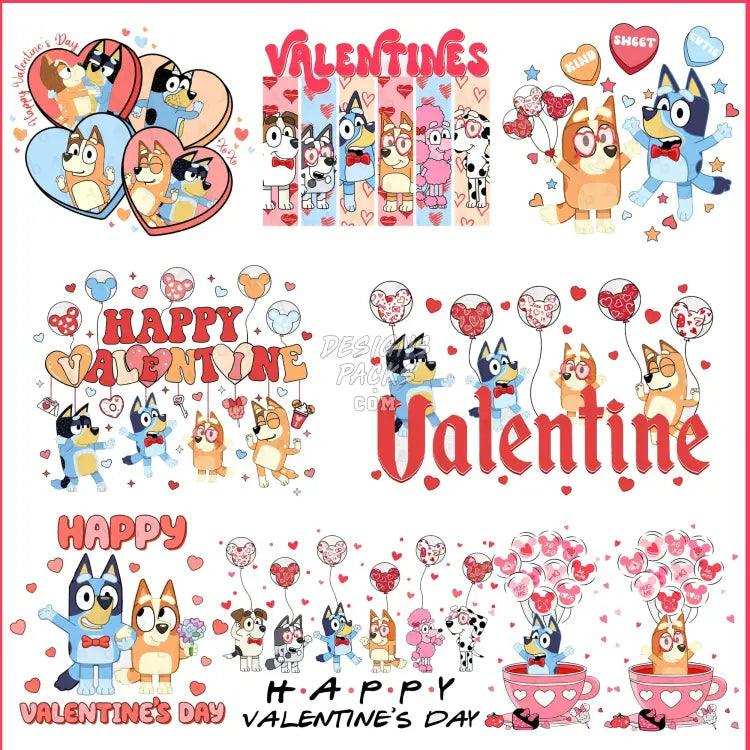 44 Bluey Valentine Designs Bundle Png